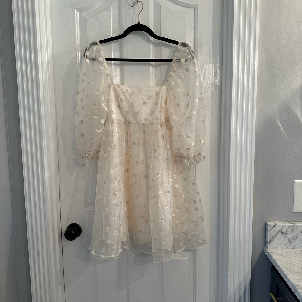 Storia Sheer Cream Floral Dress